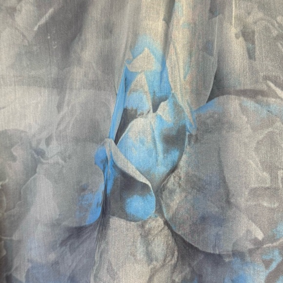 Cream Women’s Blouse M Royal Navy Blue Long Sleeves - Picture 10 of 15